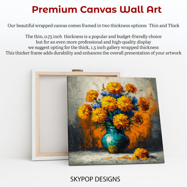 Vibrant Marigold Bouquet Art - View 6