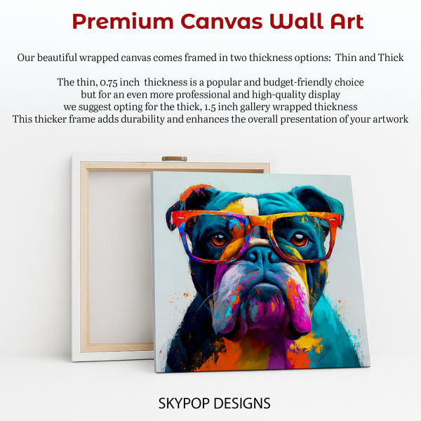 Bulldog With Glasses Art - View 6
