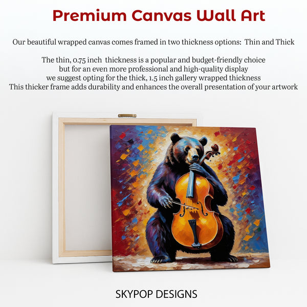 Bear Playing Cello Art - View 6