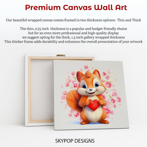 Squirrel Holding Heart Art - View 6
