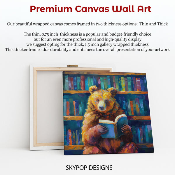 Bear Reading Books Art - View 6