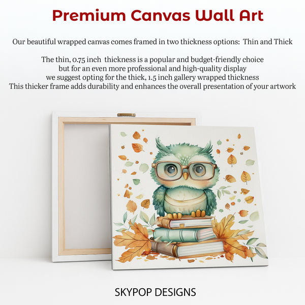 Owl Reading Books Art - View 6