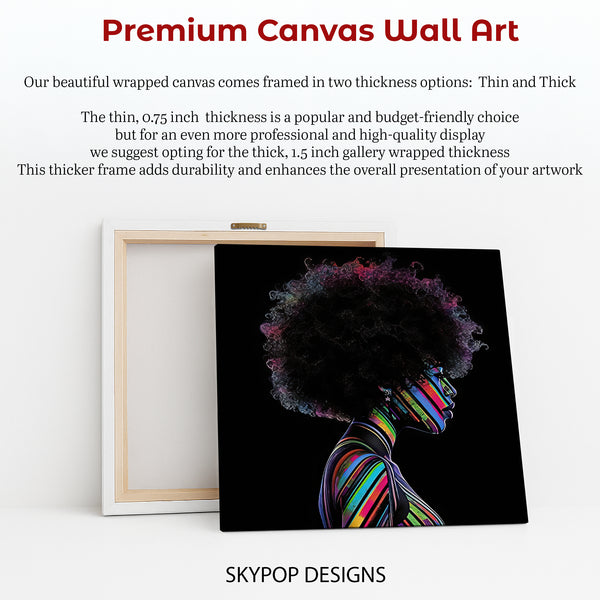 Rainbow Streaks Afro Woman Art - View 6