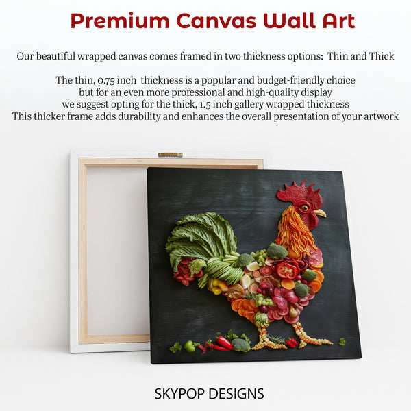 Rooster Vegetable Art - View 6