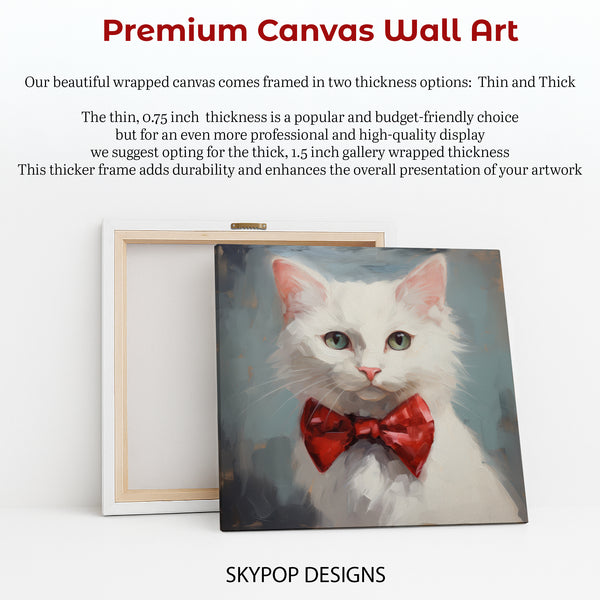 Dapper White Cat Art - View 6