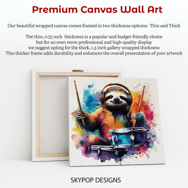 Sloth Drummer Art - View 6