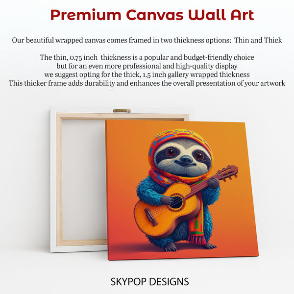 Sloth Jamming Out Art - View 6