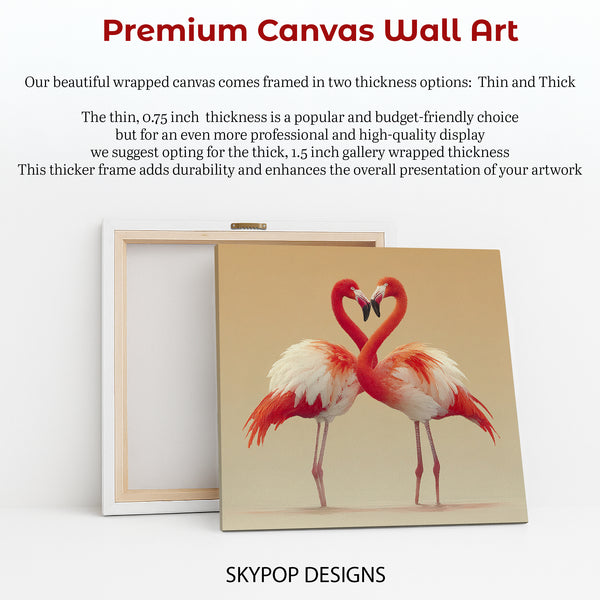 Flamingo Love Heart Art - View 6
