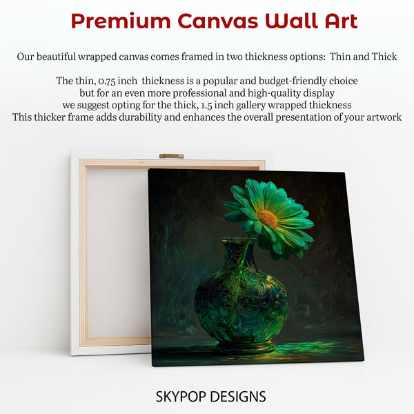 Emerald Bloom Vase Art - View 6