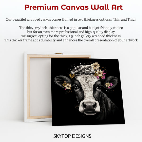 Highland Cow Floral Crown Art - View 6