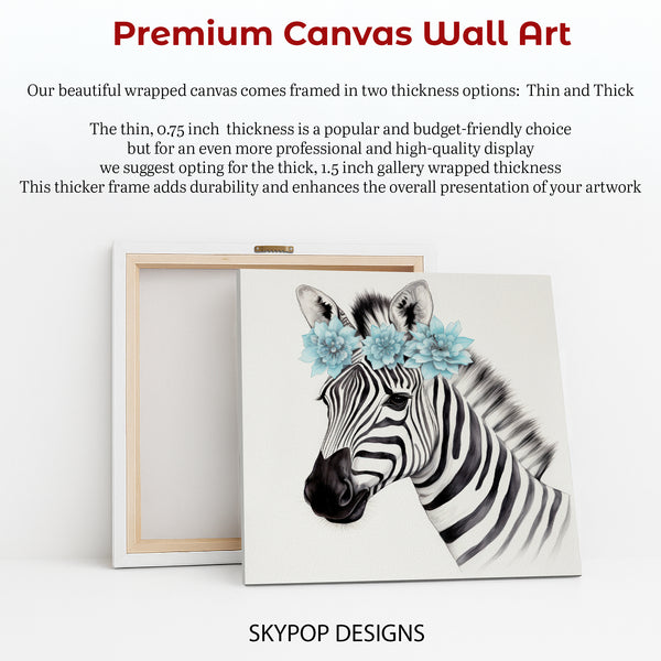Floral Zebra Art - View 6
