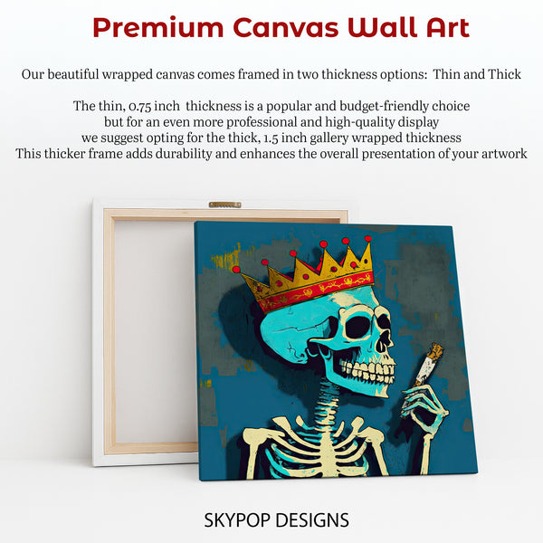 King Skeleton Smoking Art - View 6