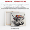 Highland Cow Floral Crown Art - View 6