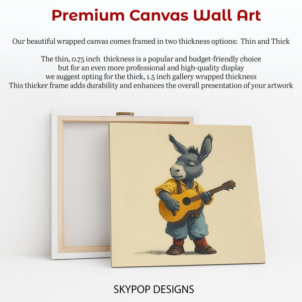 Donkey Playing Guitar Art - View 6