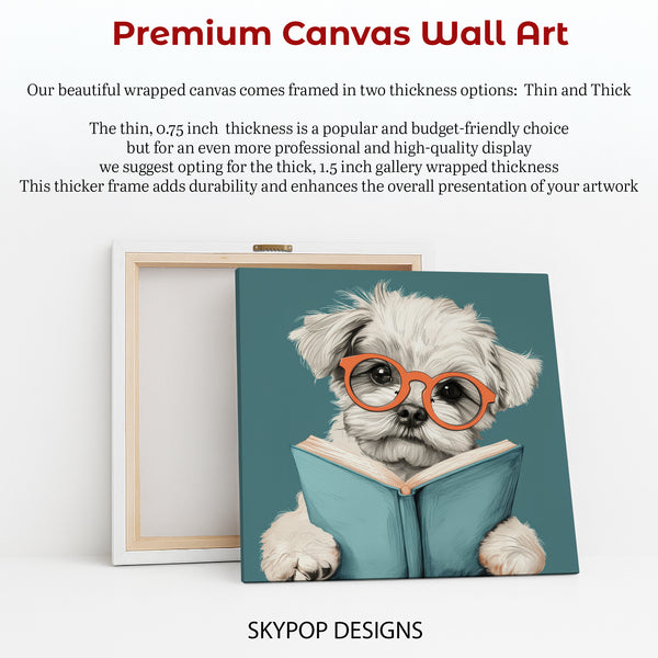Maltese Book Lover Art - View 6