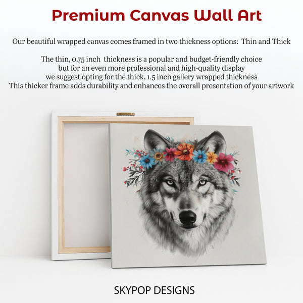 Wolf Floral Crown Art - View 6