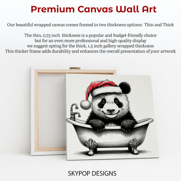 Panda Christmas Bath Art - View 6