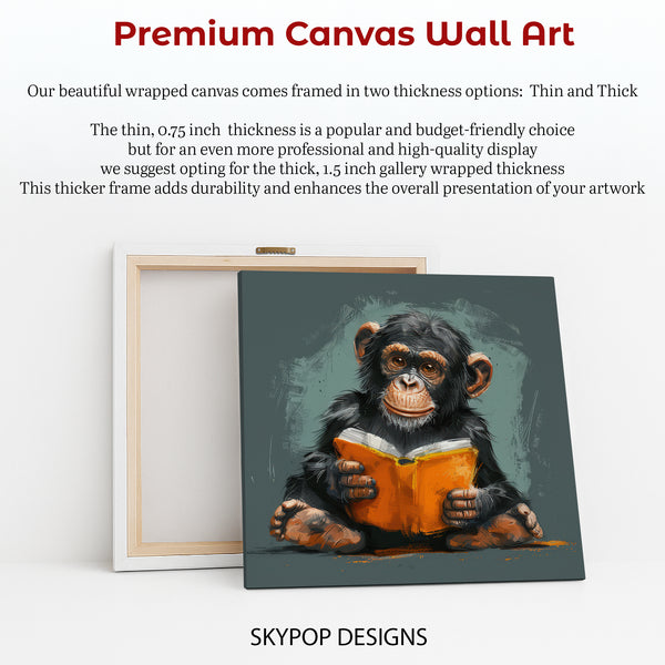 Chimpanzee Reading Art - View 6