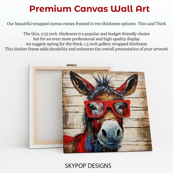 Donkey with Red Glasses Art - View 6
