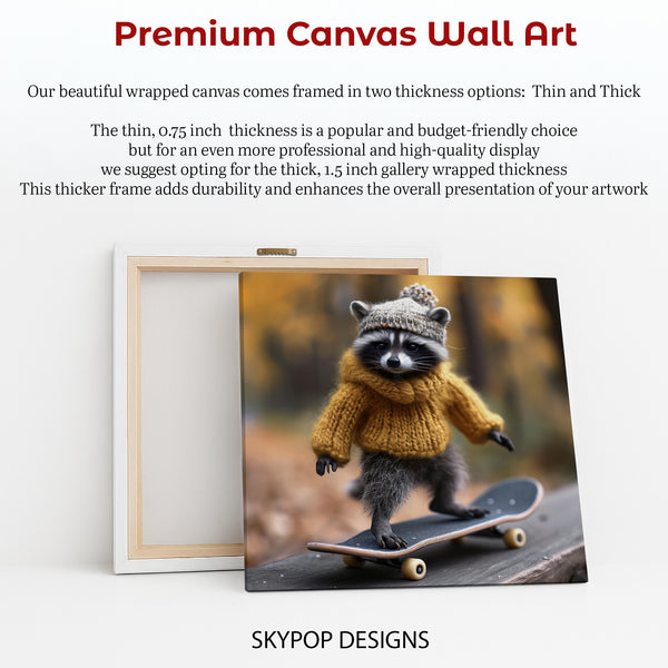 Raccoon Skater Art - View 6
