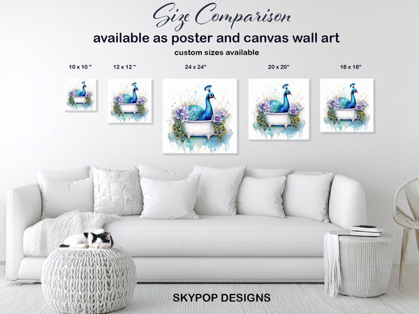 Peacock Bath Art - View 7