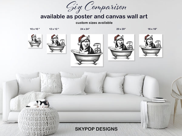 Siberian Husky Bath Art - View 7