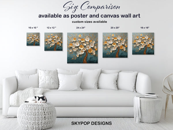 Golden Blossom Tree Art - View 7