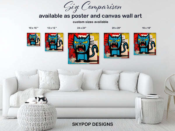 Blue Cat Grin Art - View 7