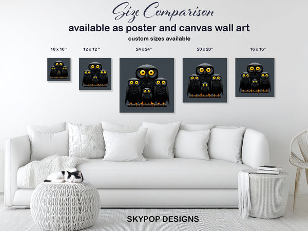 Owl Family Art - View 7