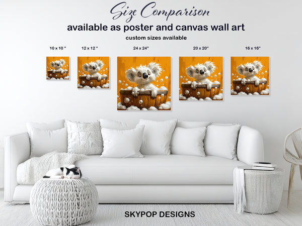Koala Bath Time Fun Art - View 7