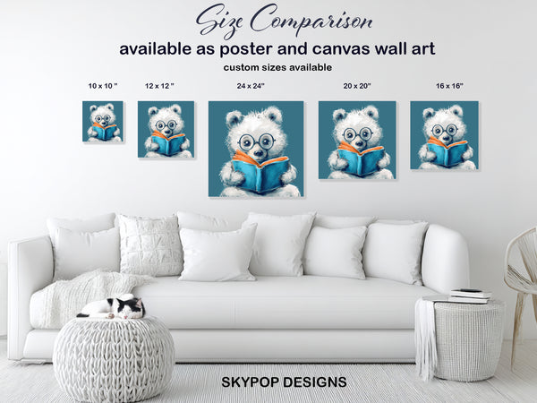 Bear Reading Book Art - View 7