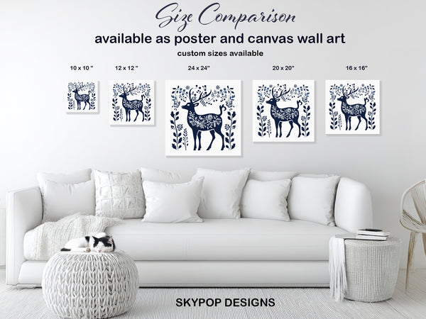 Floral Deer Art - View 7