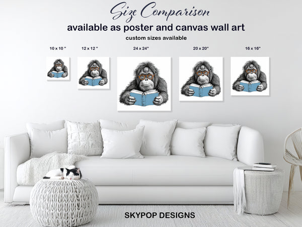 Orangutan Reading Art - View 7