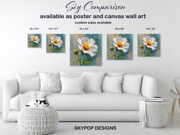 White Daisy Bloom Art - View 7