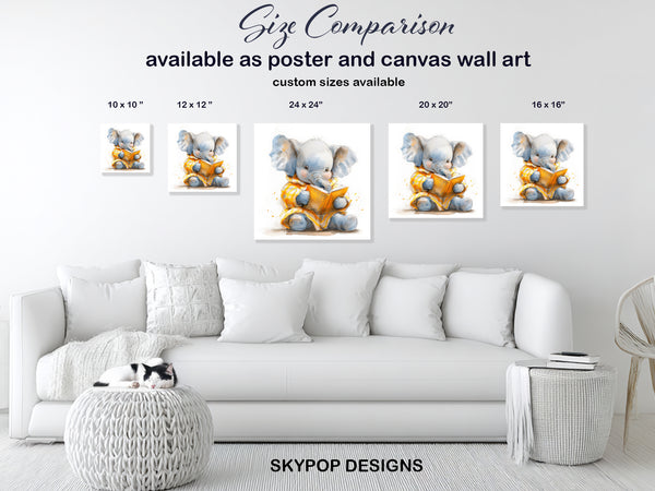 Elephant Reading Art - View 7