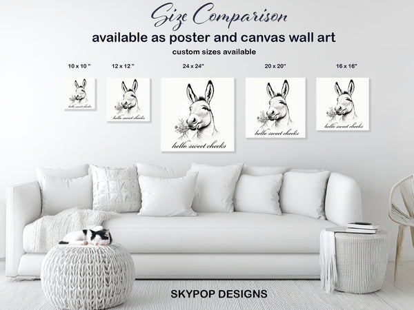 Donkey with Flowers Art - View 7