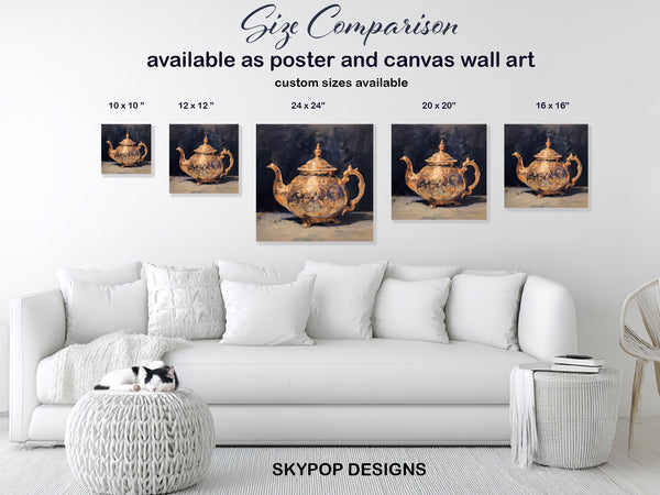 Ornate Teapot Kitchen Art - View 7