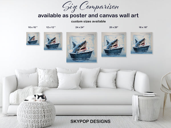 Shark Bath Time Fun Art - View 7