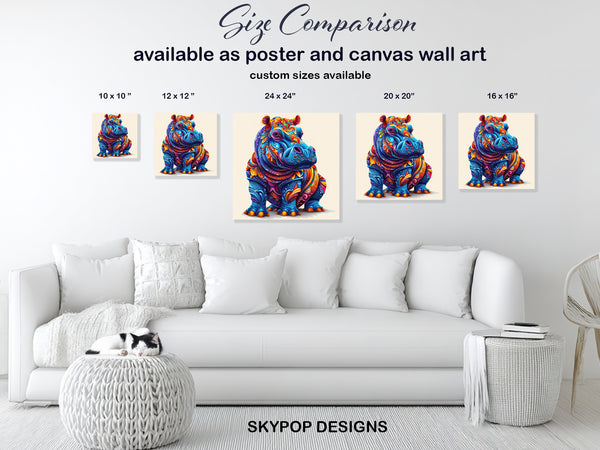 Hippopotamus Art - View 7