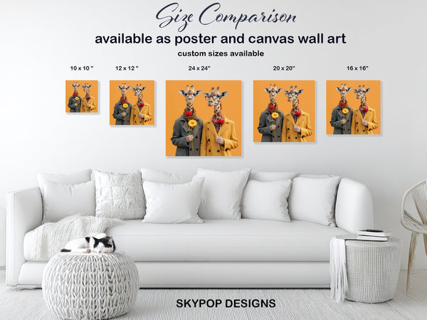 Giraffe Couple Art - View 7