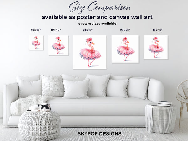 Ballerina Flamingo Art - View 7
