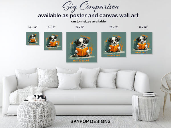 Puppy Reading Book Art - View 7