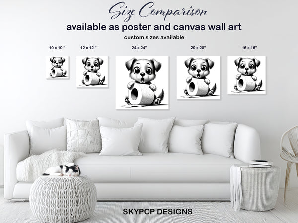 Puppy Toilet Paper Art - View 7