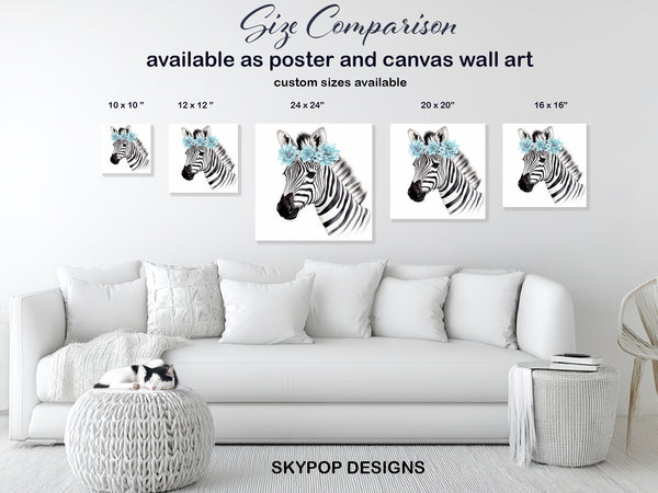 Floral Zebra Art - View 7