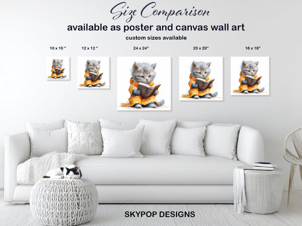 Cat Reading Art - View 7