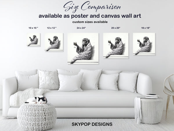 Monkey Champagne Art - View 7