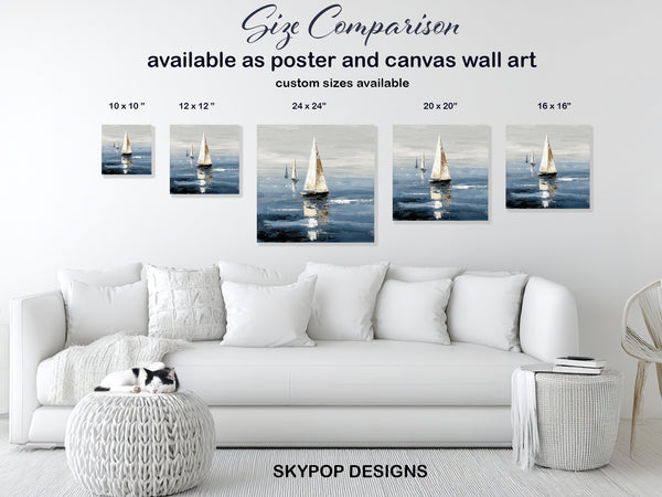 Sailboats at Sea Art - View 7