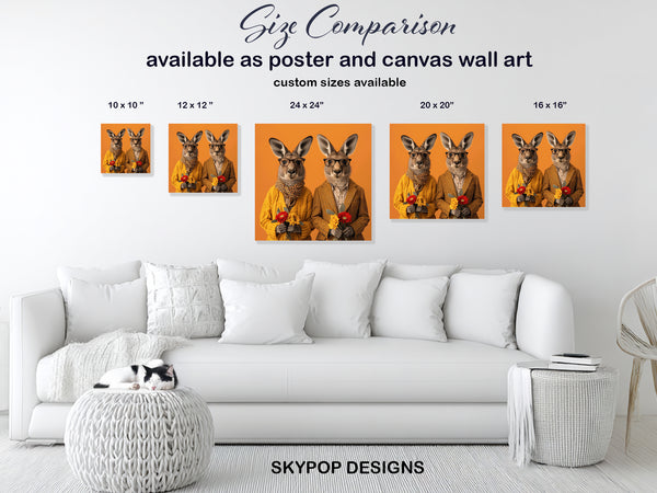 Kangaroo Couple Art - View 7