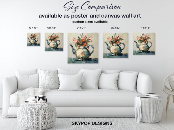 Rose Bouquet Teapot Art - View 7