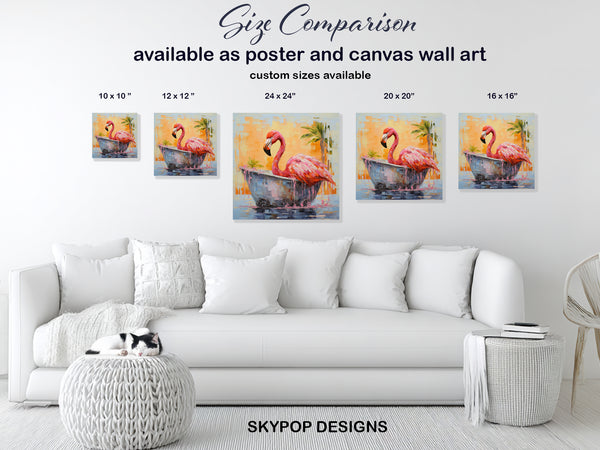 Flamingo Bathtub Art - View 7